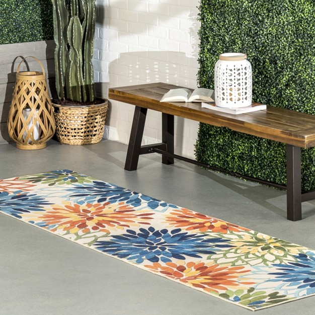 Nuloom Rosana Floral Machine Washable Indoor outdoor Area Rug