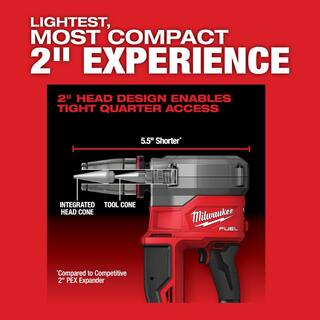 MW M18 Fuel 18-Volt Lithium-Ion Brushless Cordless 12 in. - 2 in. Expansion Tool Kit with 3-Heads 2-Batteries 2932-22XC