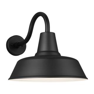 Generation Lighting Barn Light 1 Light Matte Black Modern Farmhouse Outdoor Medium Lantern Wall Sconce 8837401-12