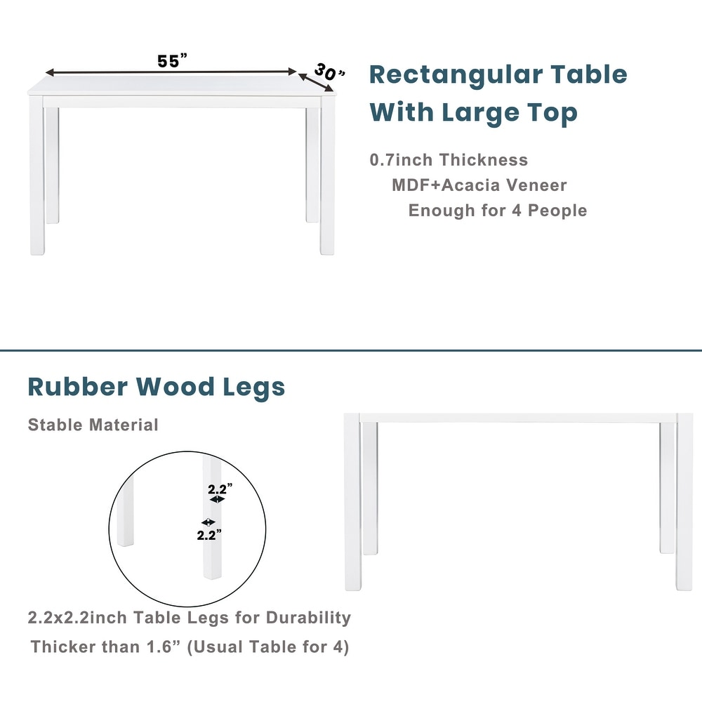 Dining Table Set with 4 Square Arms Dining Chairs for Restaurant Studio  Gray