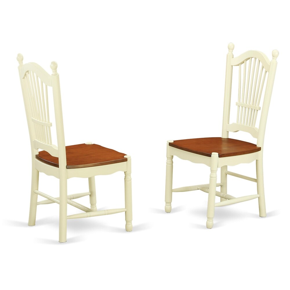 East West Furniture Dining Set Includes a Rectangle Dining Table and 4 Kitchen Chairs  Buttermilk   Cherry