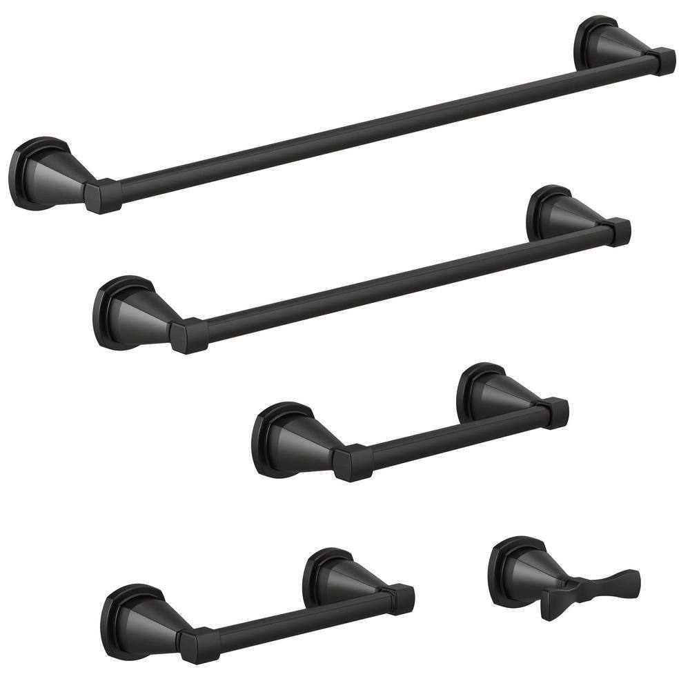 Delta Stryke 8 in. Towel Bar in Matte Black 77608-BL