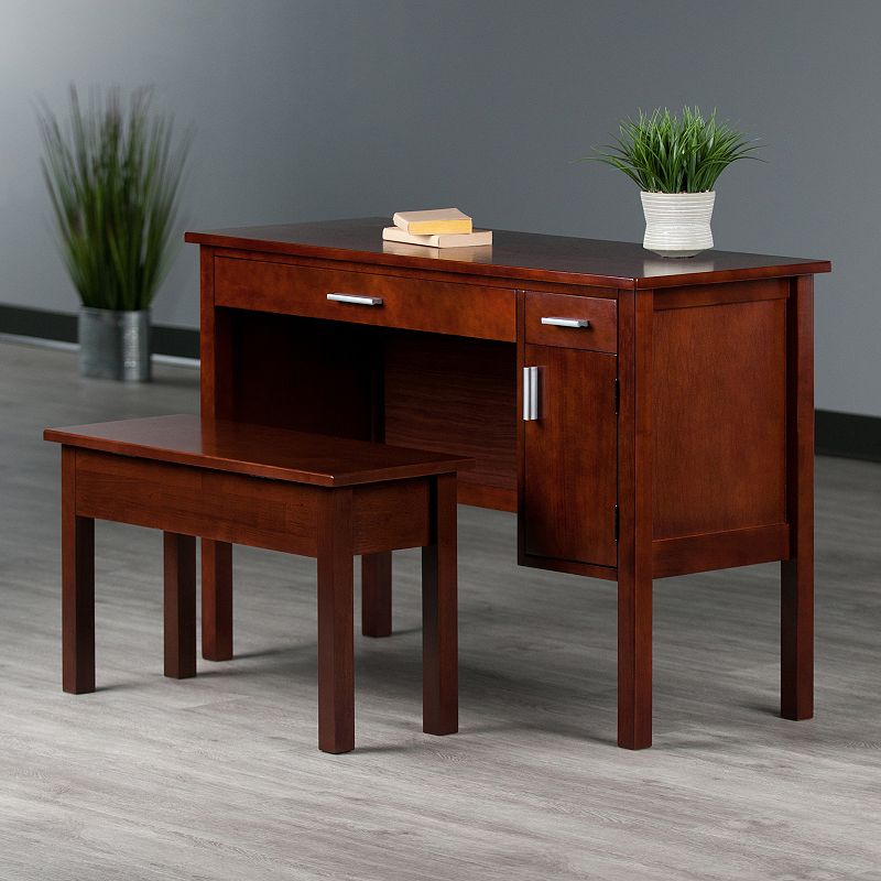 Winsome Emmett Desk and Bench 2-piece Set