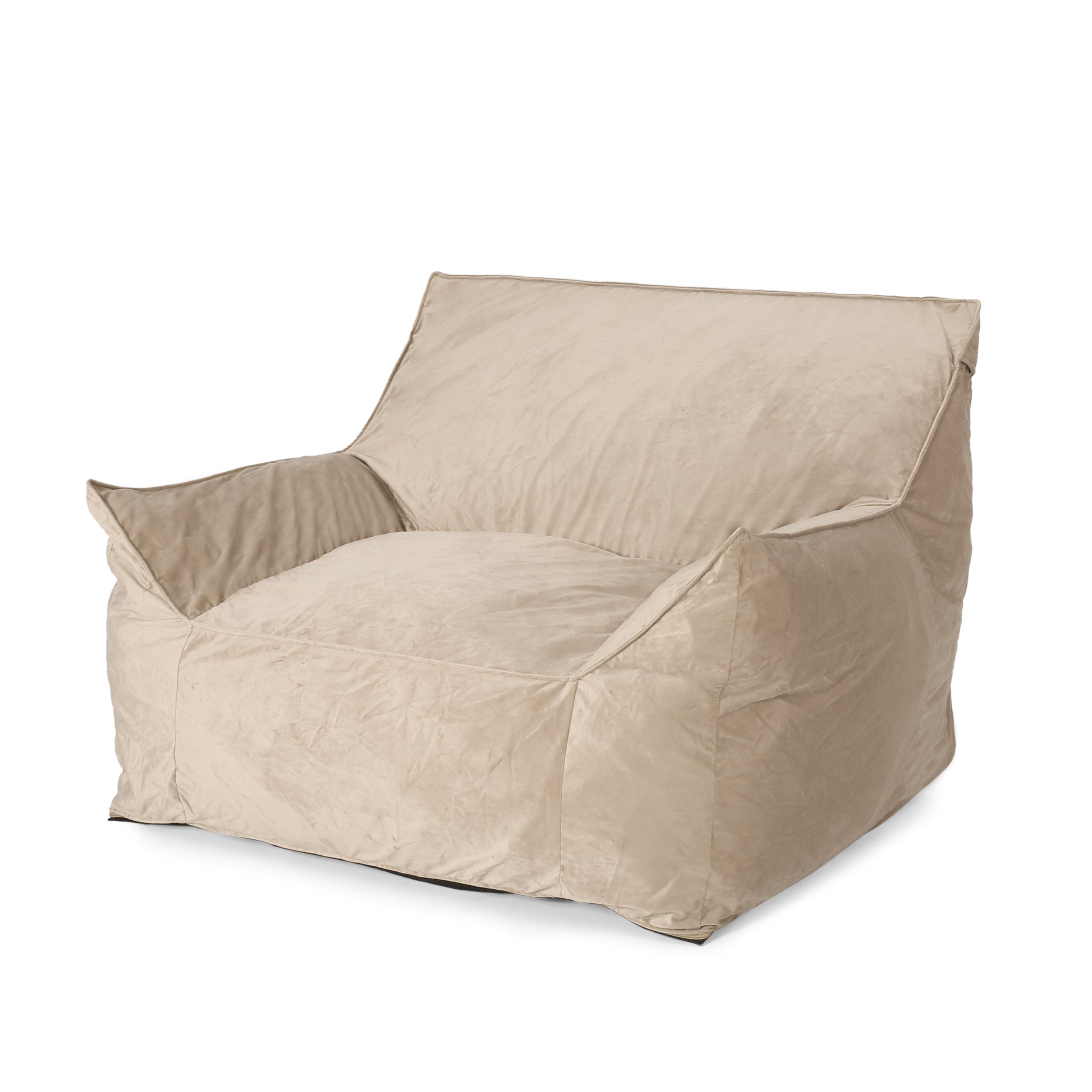 Ehlen Modern Velveteen Bean Bag Chair with Armrests