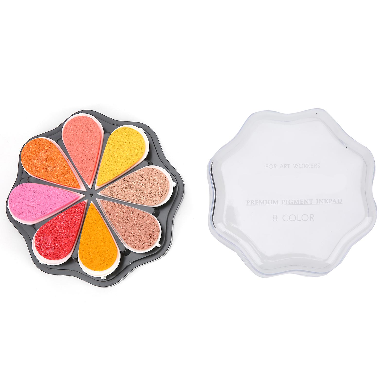 Petal Stamp Pad 8 Colors Waterbased Diy Hand Stamp Printing Pad For Ordinary Paper1032