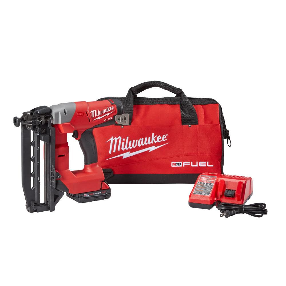 Milwaukee M18 FUEL 16 Gauge Straight Finish Nailer Kit 2741-21CT from Milwaukee