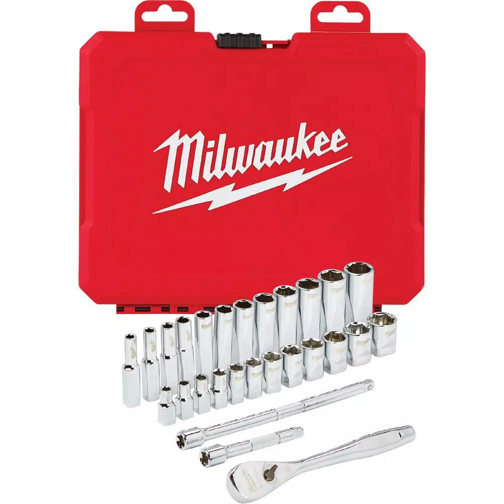 Milwaukee 1/4 in. Drive SAE/Metric Ratchet and Socket Mechanics Tool Set (54-Piece) and#8211; XDC Depot