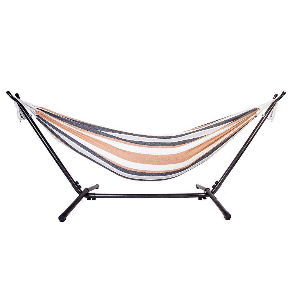 UBesGoo Outdoor Double Hammock w/ Steel Stand & Portable Portable Bag