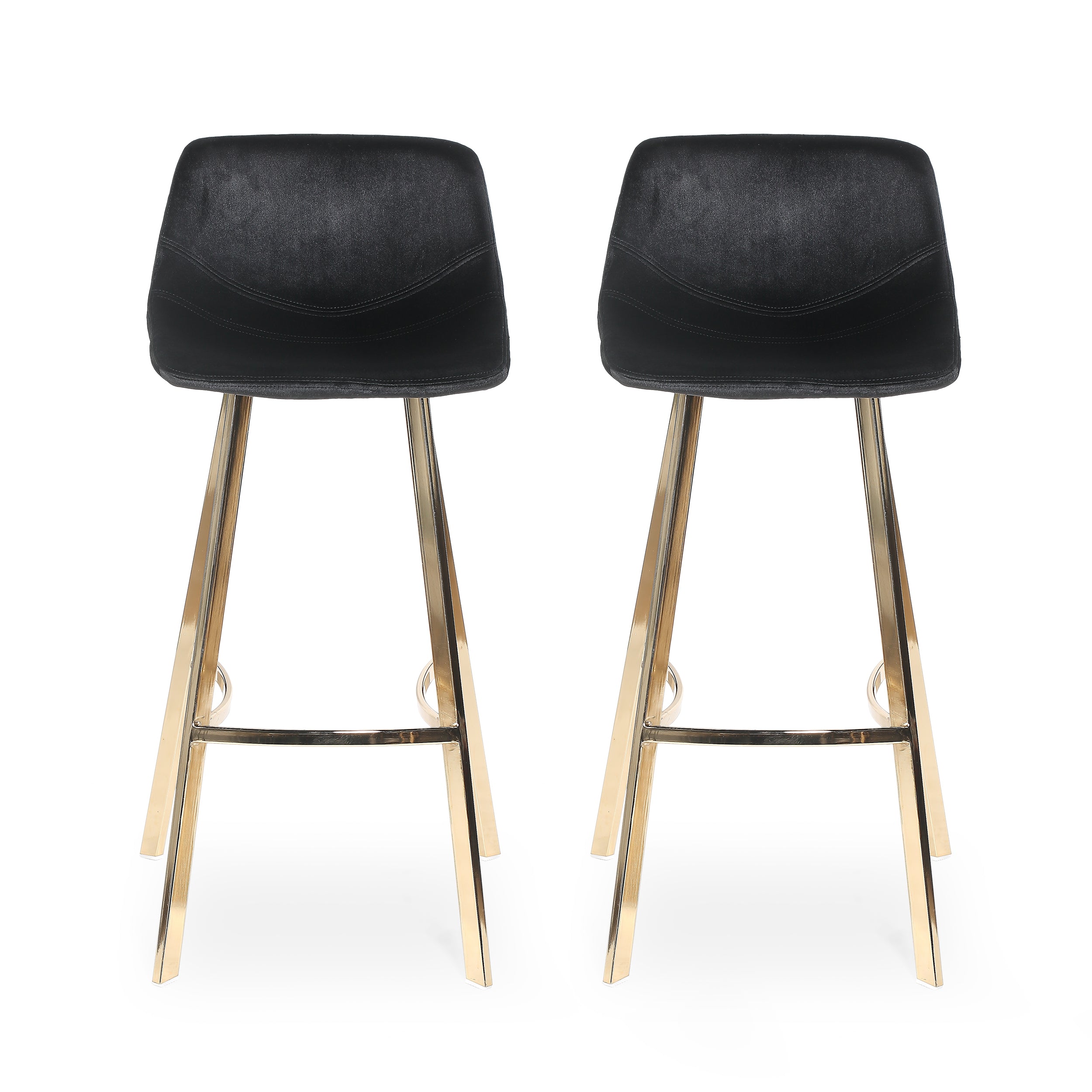 Rubani Modern Glam Velvet Bar Stool (Set of 2)