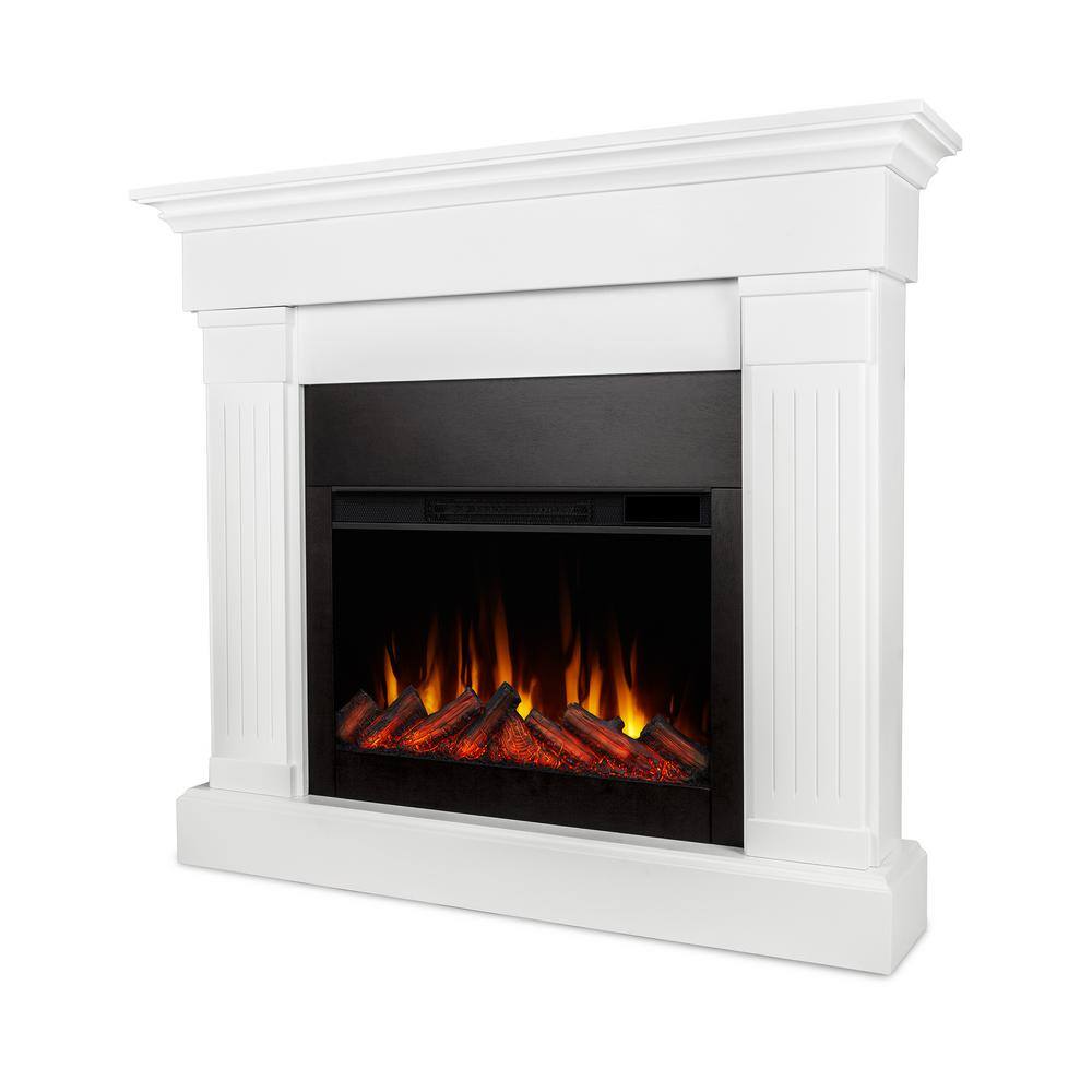 Real Flame Crawford 47 in. Slim-Line Electric Fireplace in White 8020E-W