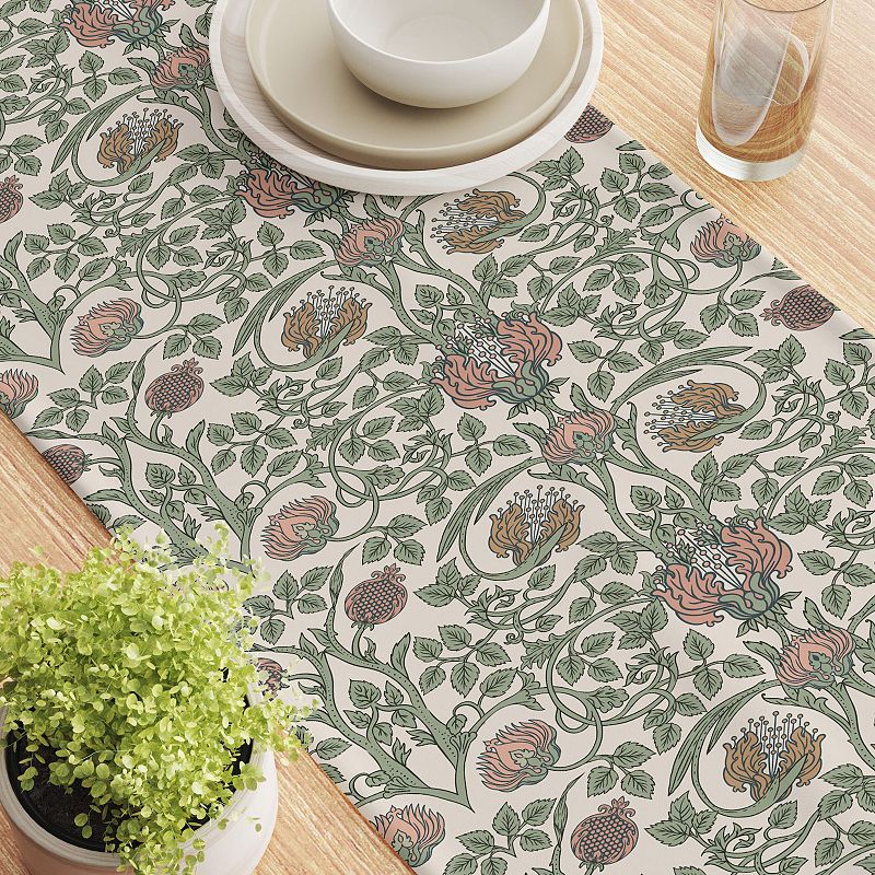 Table Runner， 100% Cotton， 16x108， Floral 63