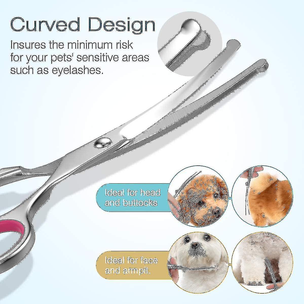 Dog Grooming Scissors， 5 Piece Titanium Coated Stainless Steel Pet Grooming Tool Set