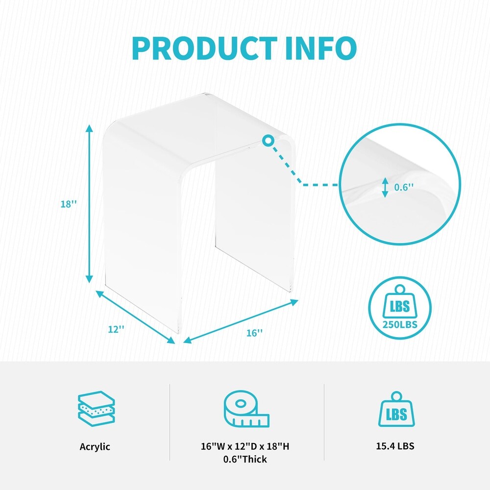 Mixoy Acrylic Side Table  Transparent Small Side Table  Acrylic End Table Clear Nightstand and Stool
