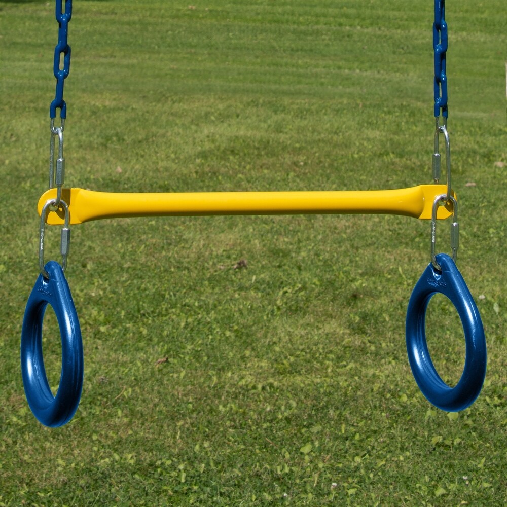 Swing N Slide Ring and Trapeze Combo   Yellow Bar with Blue Rings   19\