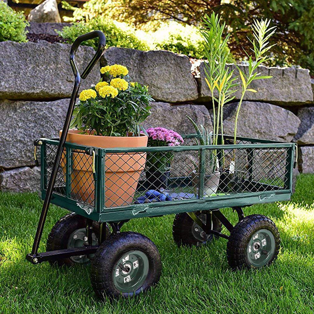 Heavy-Duty Outdoor Steel Utility Cart / Wagon