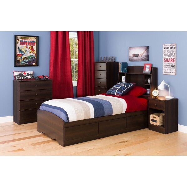 Bella Twin Bookcase Headboard， Espresso - - 11137378