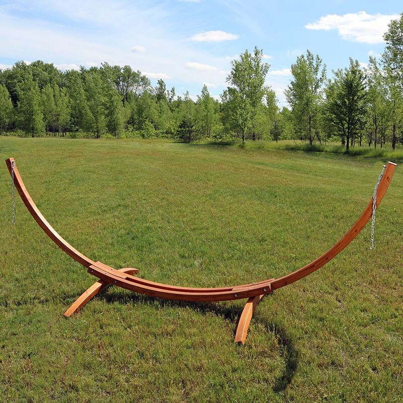 Ultimate Patio 12-Foot Solid Wood Curved Hammock Stand