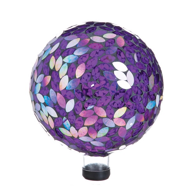 Evergreen Flower Petal Mosaic Gazing Ball