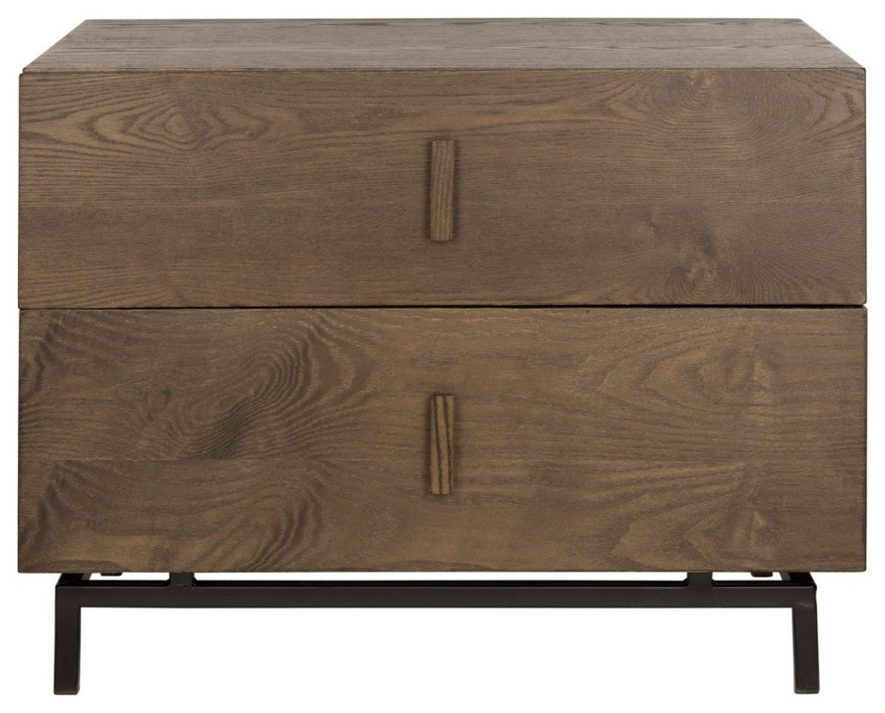 Chey Mid Century Scandinavian Lacquer Two Drawer Cabinet Dark Brown/ Black   Modern   Accent Chests And Cabinets   by Virgil Stanis Design  Houzz