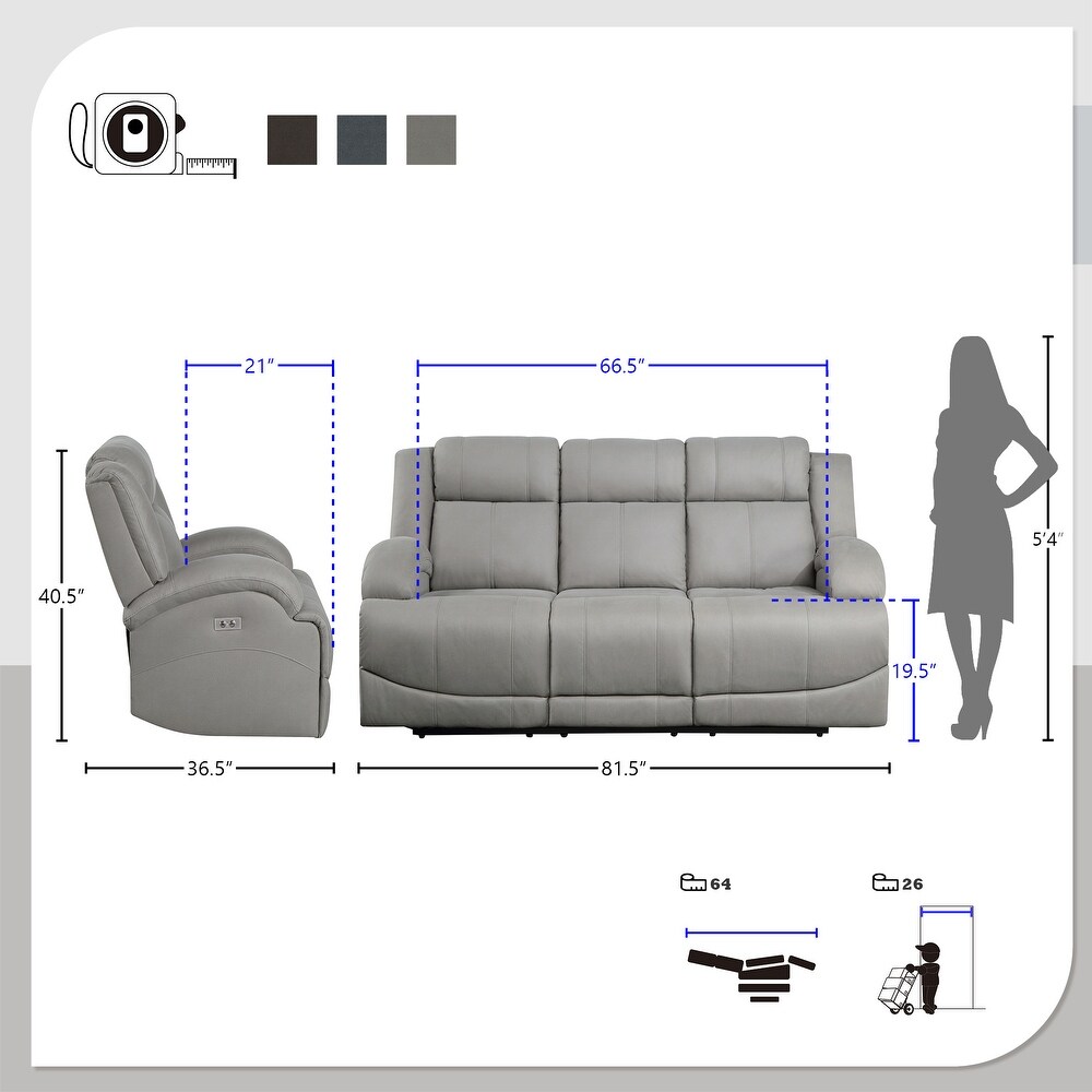 Sherwood 3 Piece Power Reclining Living Room Sofa Set