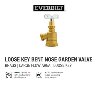 Everbilt 1 in. Brass FPT x MHT Bent Nose Loose Key Garden Valve 108-135EB