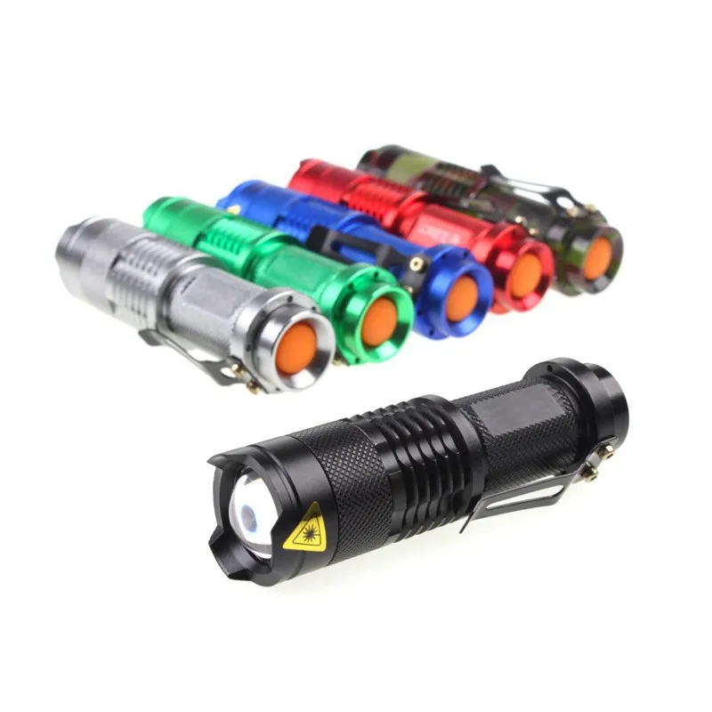 Factory 3 Modes Mini Q5 LED Flashlight Torch Adjustable Focus Zoomable Light For Camping