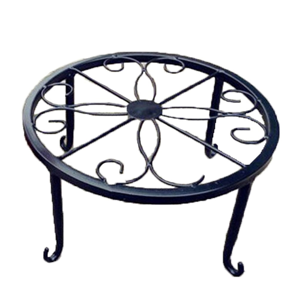 Besufy Plant Stand Floor Flower Pot Rack Round Iron Home Garden Indoor Balcony Decor