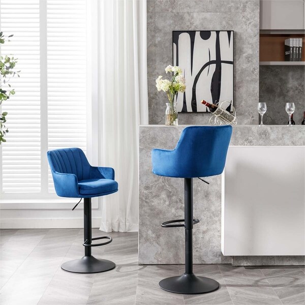 Adjustable Barstools with Back and Footrest（Set of 2）