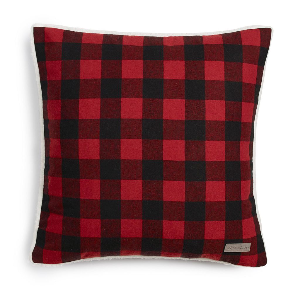 Eddie Bauer Cabin Plaid Flannel Sherpa Throw Pillow