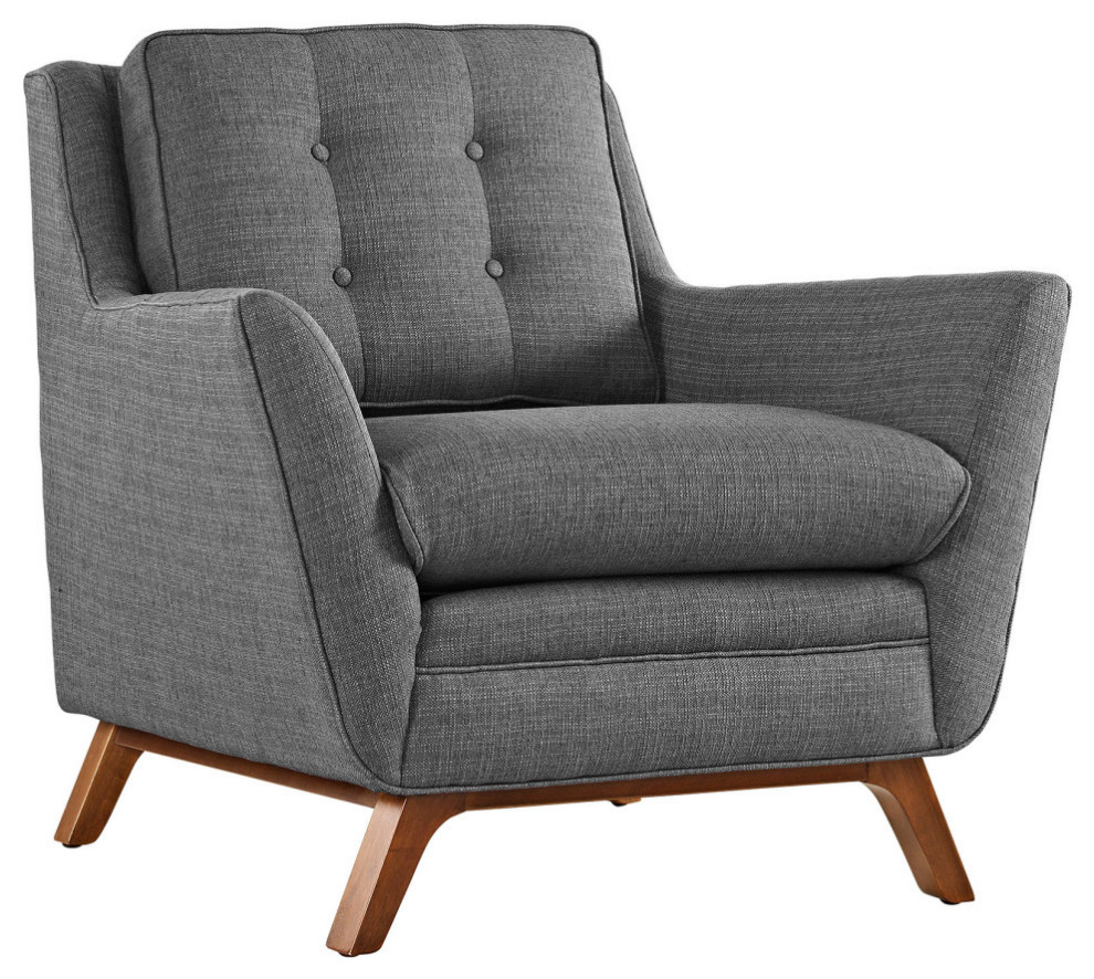 Nova Gray Upholstered Fabric Armchair   Midcentury   Armchairs And Accent Chairs   by Love Sofa  Houzz