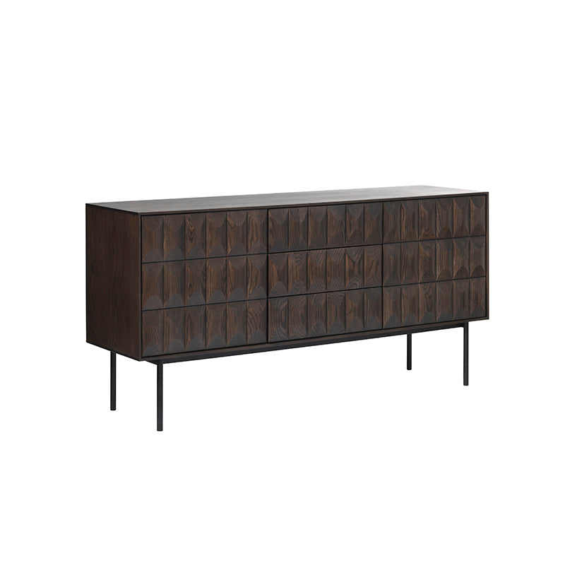 LATINA Sideboard Buffet 1.6M -  Dark Brown & Black