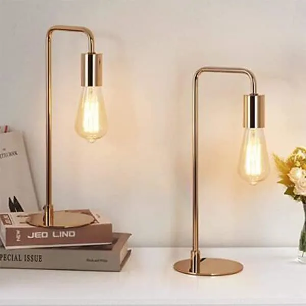 Set of 2 Industrial Table Lamps Gold Reading Lamp - 5.5