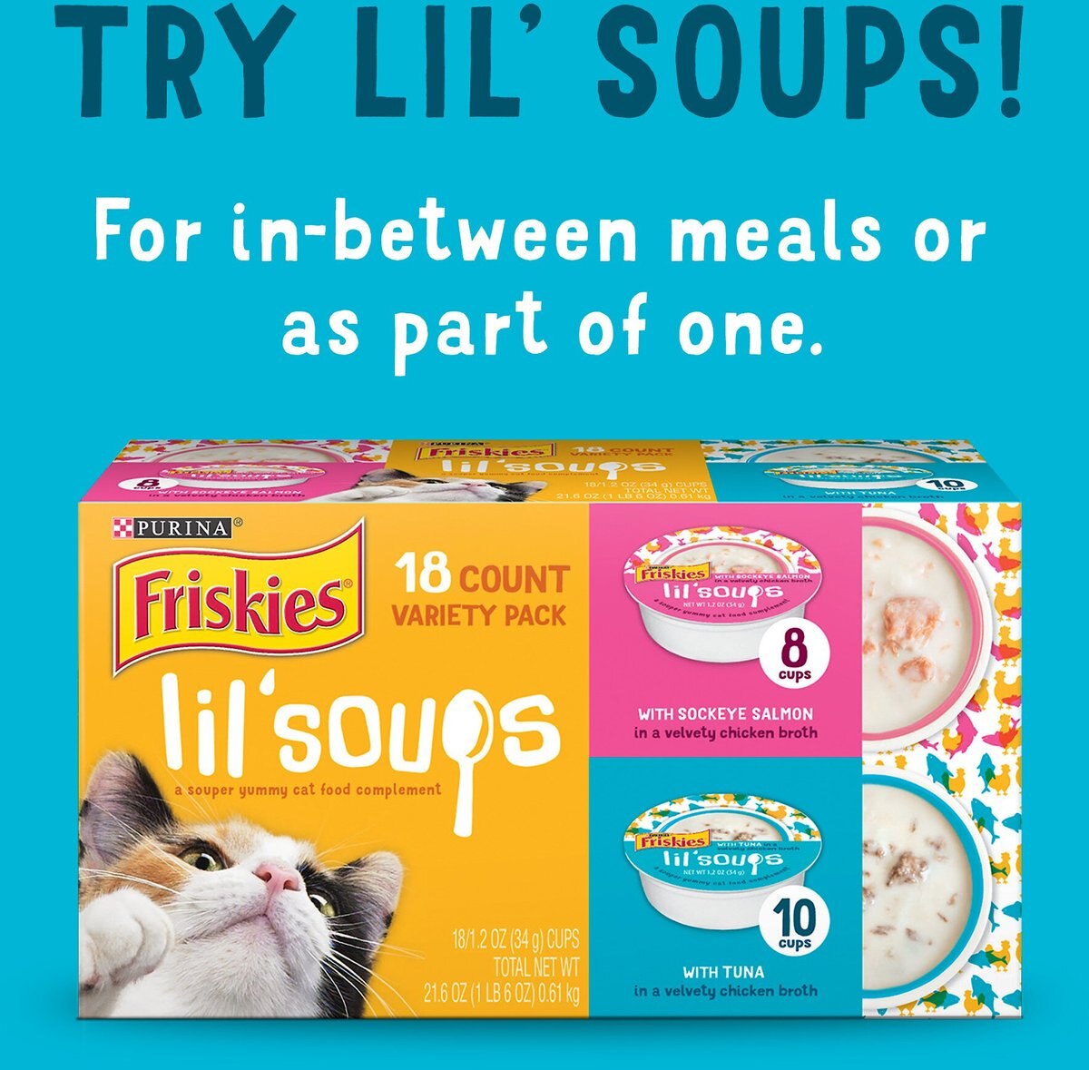 Friskies Lil' Grillers Seared Cuts With Chicken and Tuna in Gravy Variety Pack Wet Cat Food， 1.55-oz pouch， case of 18