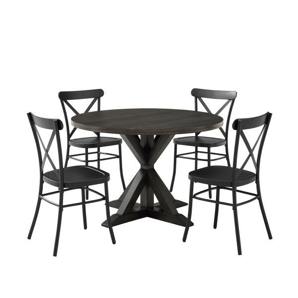 Hayden 5Pc Round Dining Set W/Camille Chairs