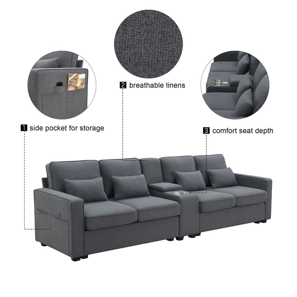 U Shape Sectional Sofa Velvet Corner Couch with Chaise Lounge and Lots of Pillows Included for Living Room