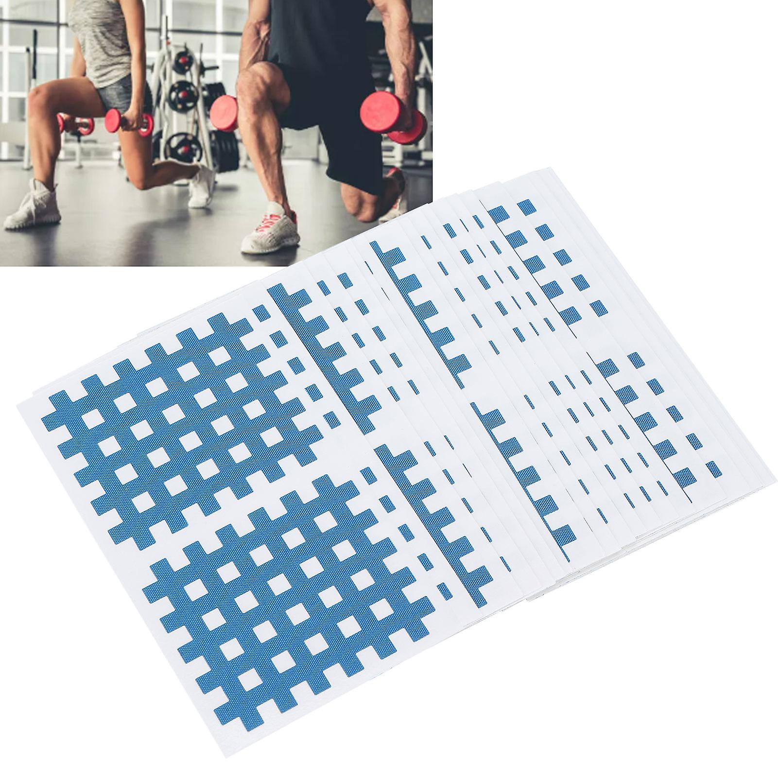 20pcs Cross Tape Pain Relief Stickers Sports Tape Sticker For Head Wrist Ankle Waist Protectionblue