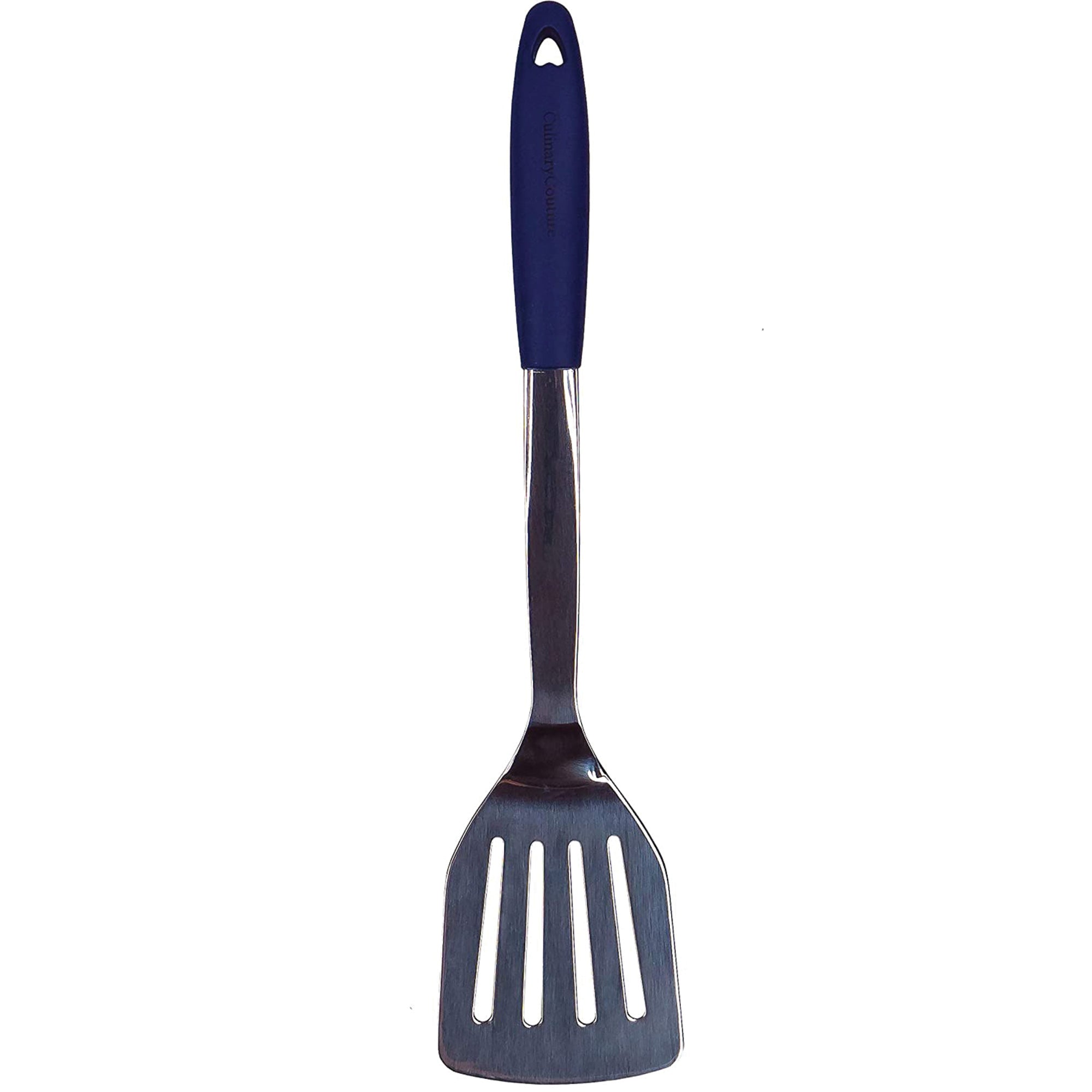 Culinary Couture Silicone Spatula Turner Set Stainless Steel Cooking Utensils Blue