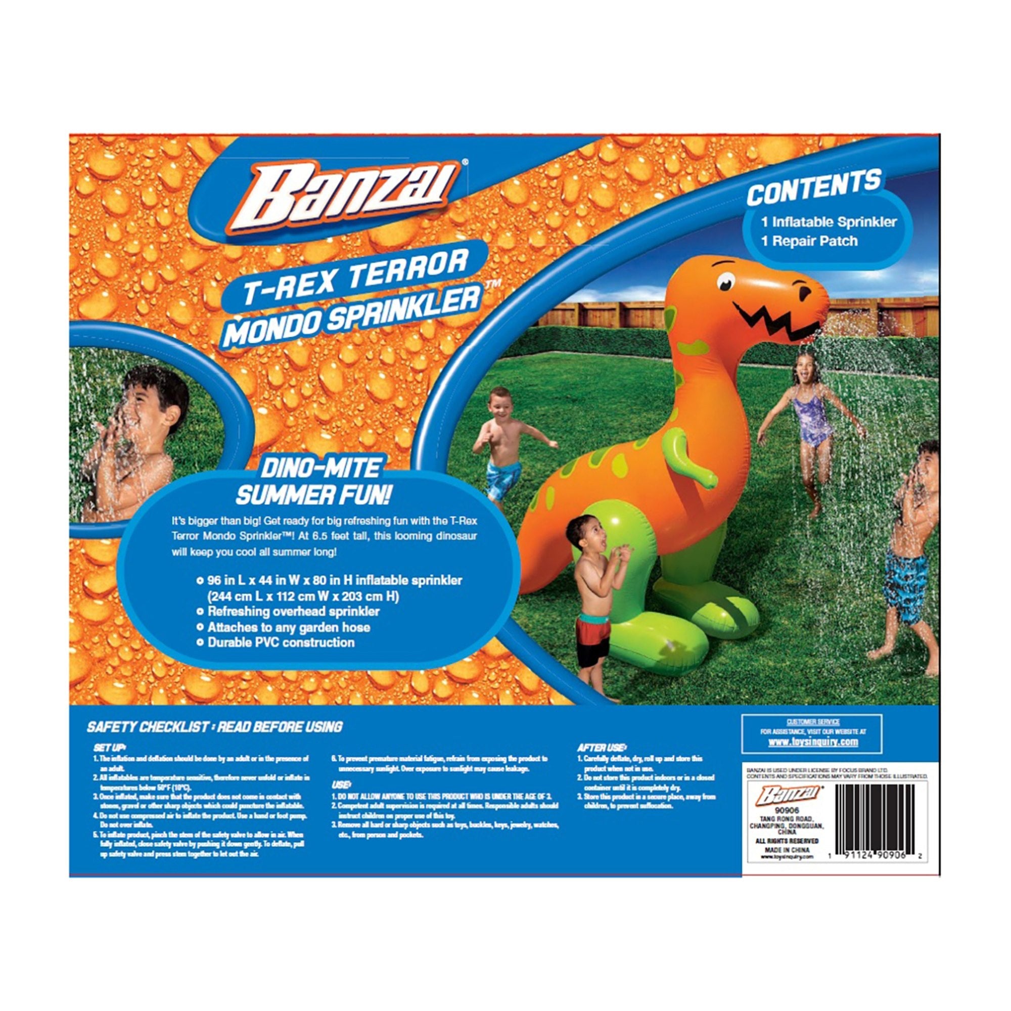 Banzai Inflatable T-Rex Terror Mondo Sprinkler