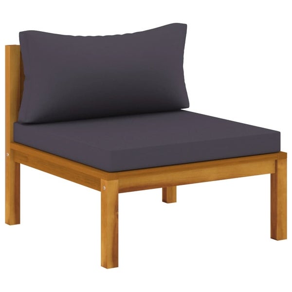 3-Seater Patio Sofa with Cushion Solid Acacia Wood - Overstock - 36196023