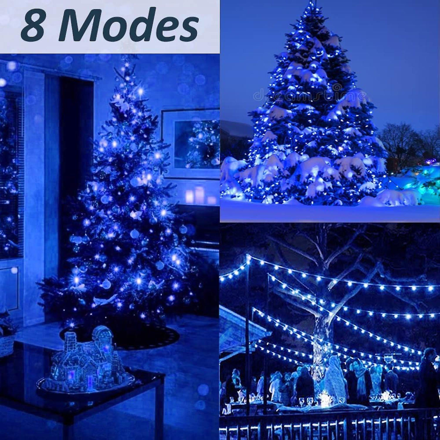 Dexusay 100ft Outdoor Globe String Lights Blue Christmas Lights， 150 Leds Waterproof Plug In Crystal . Patio Lights 8 Modes For Patio Yard Party Dcor