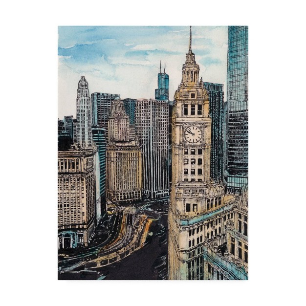 X 24 quot Us Cityscape Chicago By Melissa Wang Trademark Fine Art