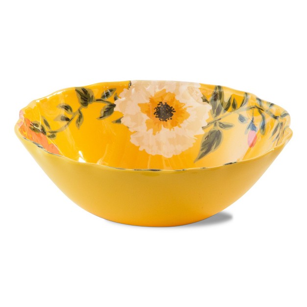 Tagltd Bee Floral Melamine Serving Bowl