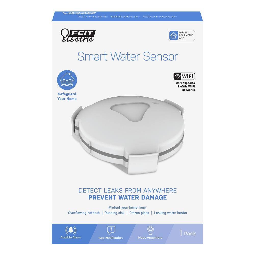 Feit Electric Battery-Powered Smart Home Wi-Fi Connected Wireless Water Sensor No Hub Required (3-Pack) H2OWIFI3