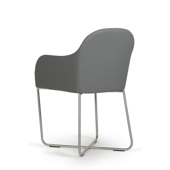 Modrest Sweeny Modern Grey Leatherette Arm Dining ...