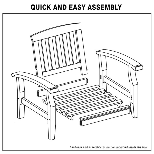 Cambridge Casual Leon Teak Patio Club Chair with Cushion