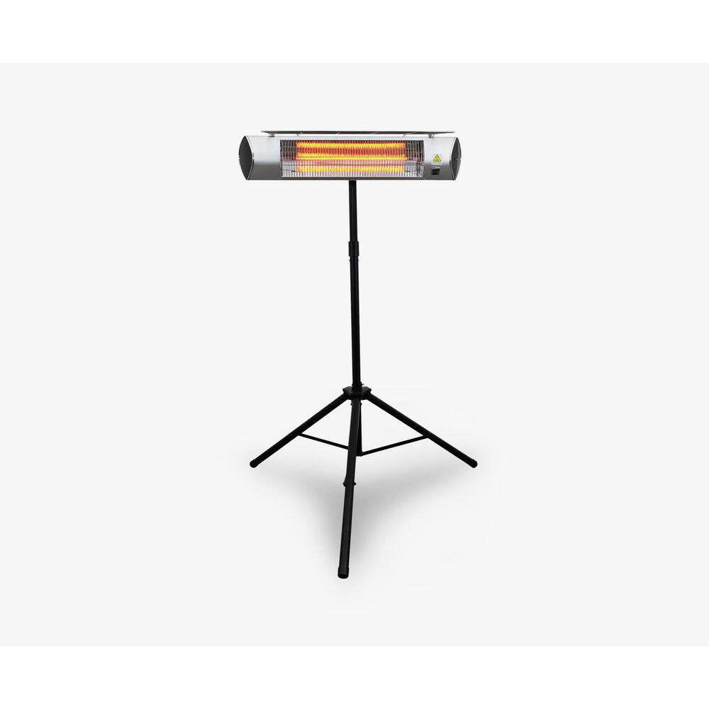 KENMORE 1500-Watt IndoorOutdoor Carbon Infrared Electric Patio Heater with Tripod and Remote Silver KH-7E01-SSTP