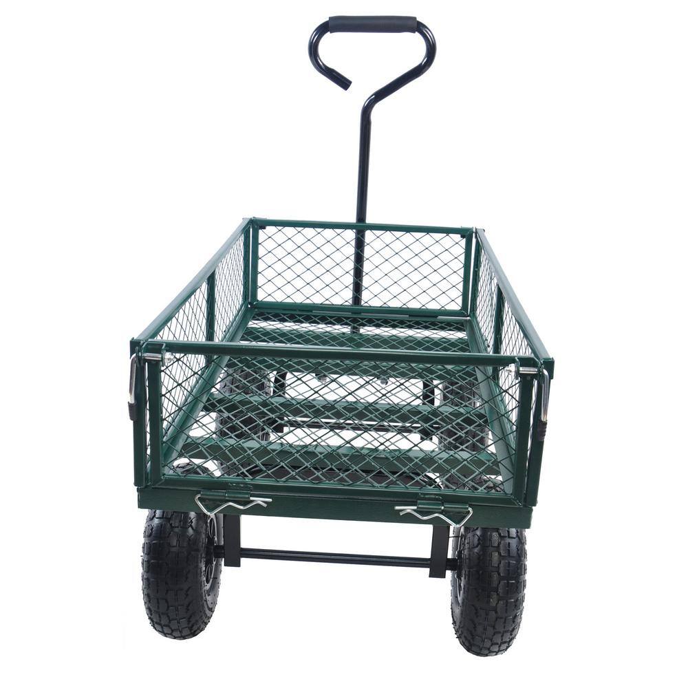 Siavonce Wagon Cart Garden Cart Trucks Make It Easier To Transport Firewood Green DB-ZX-D0102H2RDMU