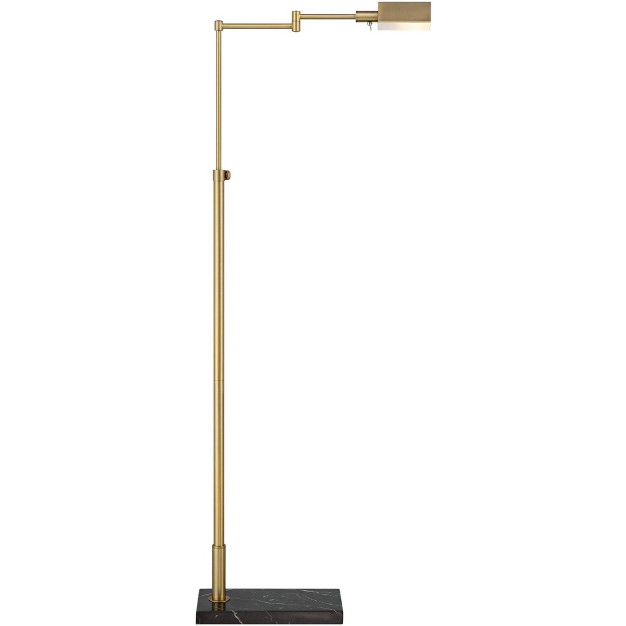 Stiffel Cabrini Swing Arm Tent Pharmacy Task Floor Lamp With Marble Base