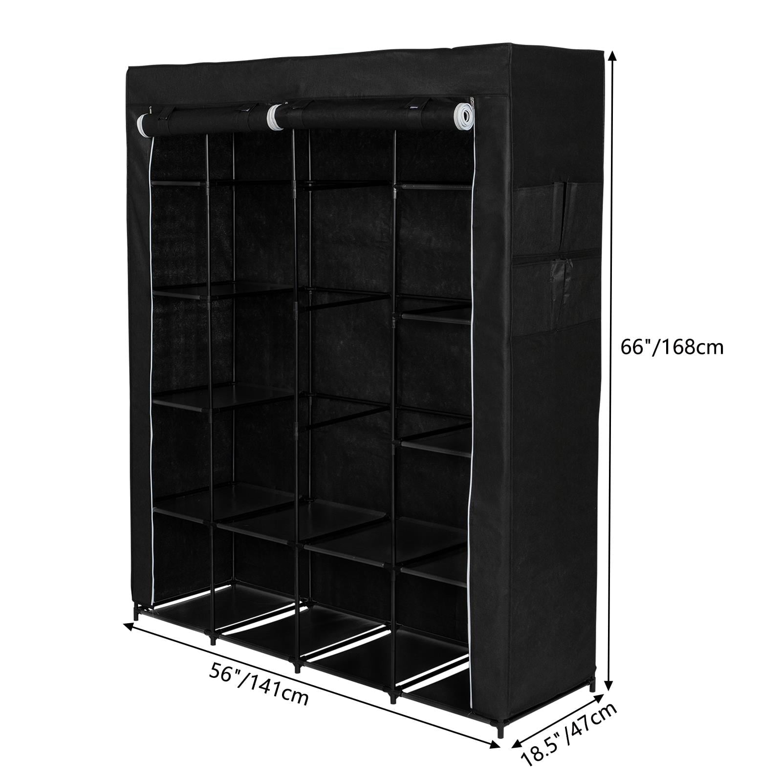 Ktaxon Non-Woven Fabric Portable Closet Organizer Storage with 14 Shelves, Black