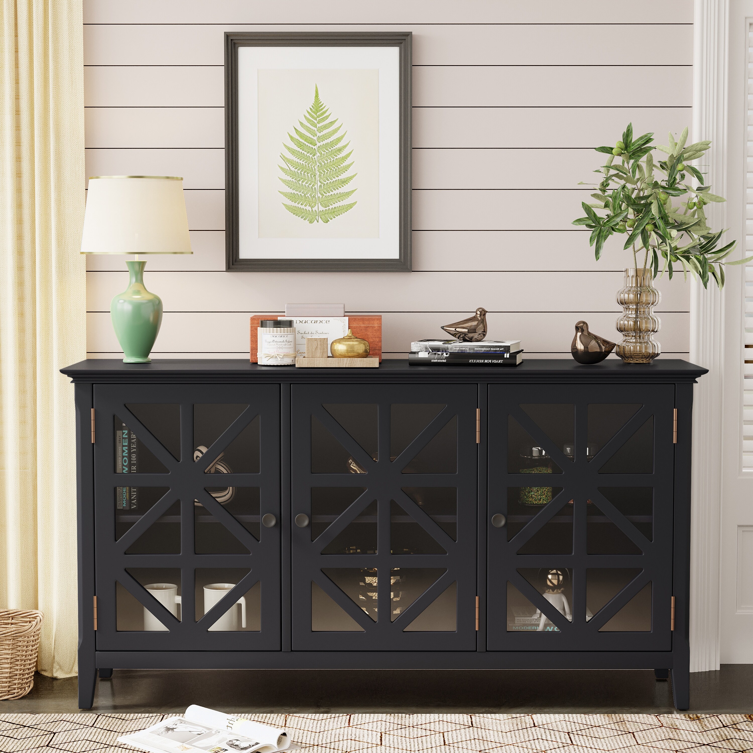 Modern Console Table Sideboard for Living Room With 3 Doors